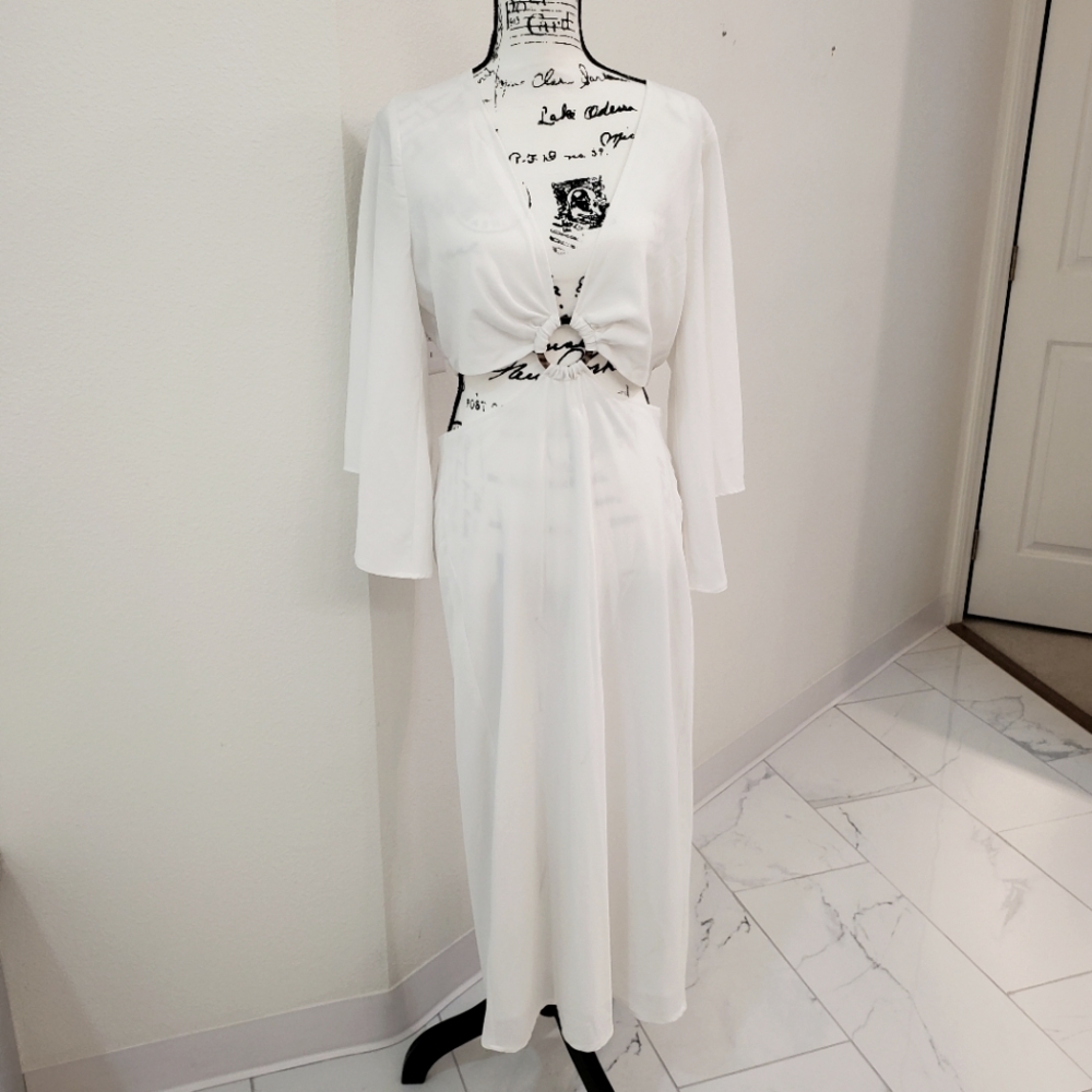 Shoedazzle white two piece dress